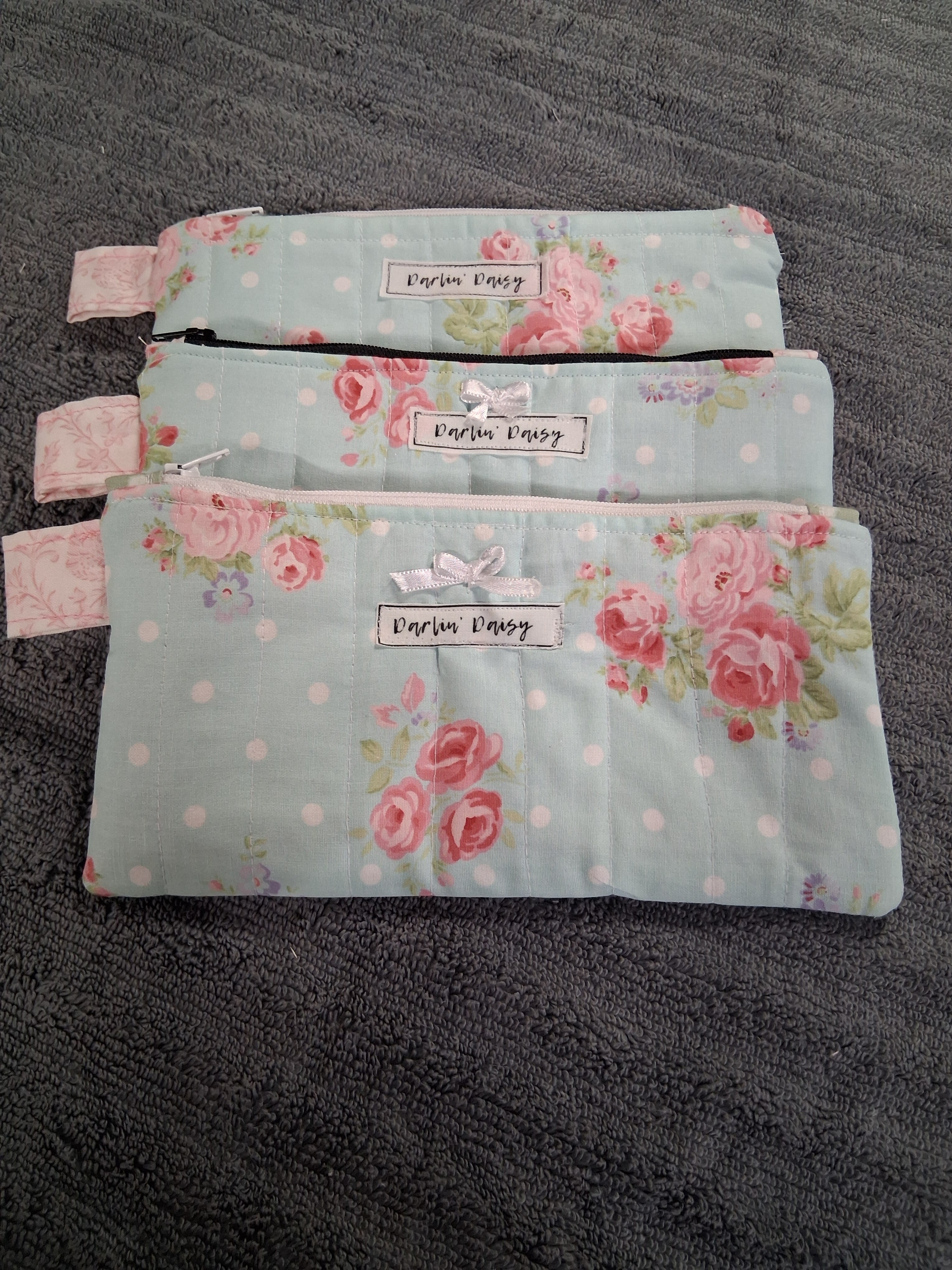 The Peony Pencil Pouch with Bow / Pink / Pencil Organizer