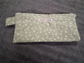 Green Polka Dot Pencil Pouch / White / Pencil Organizer