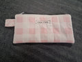Pink Gingham Pencil Pouch / White / Pencil Organizer