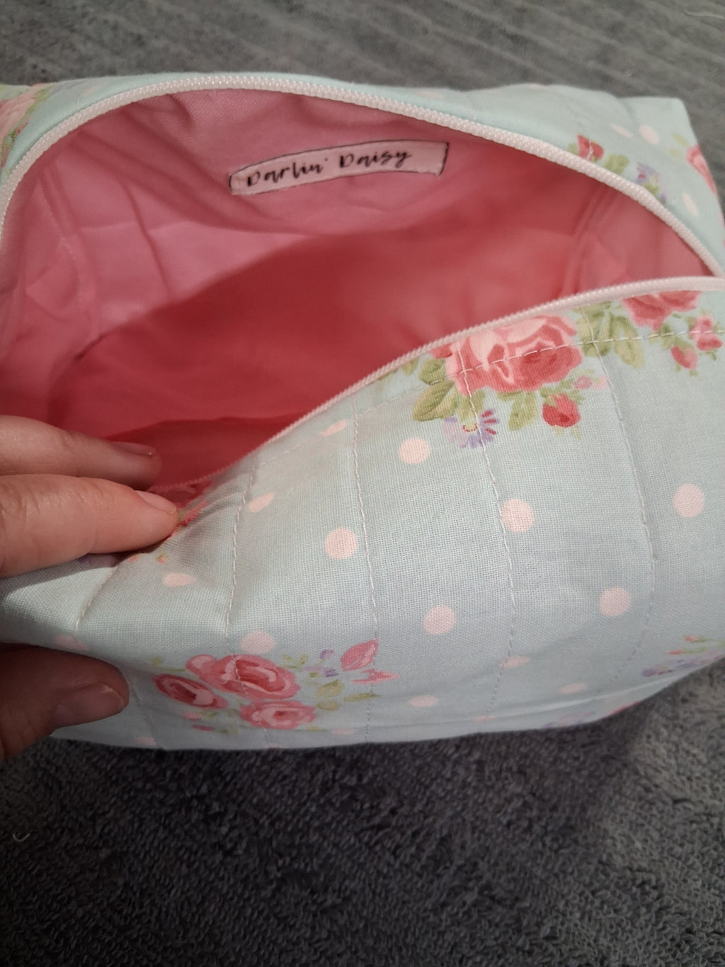 The Peony / Pink Cosmetic Bag / Medium Make-up Bag