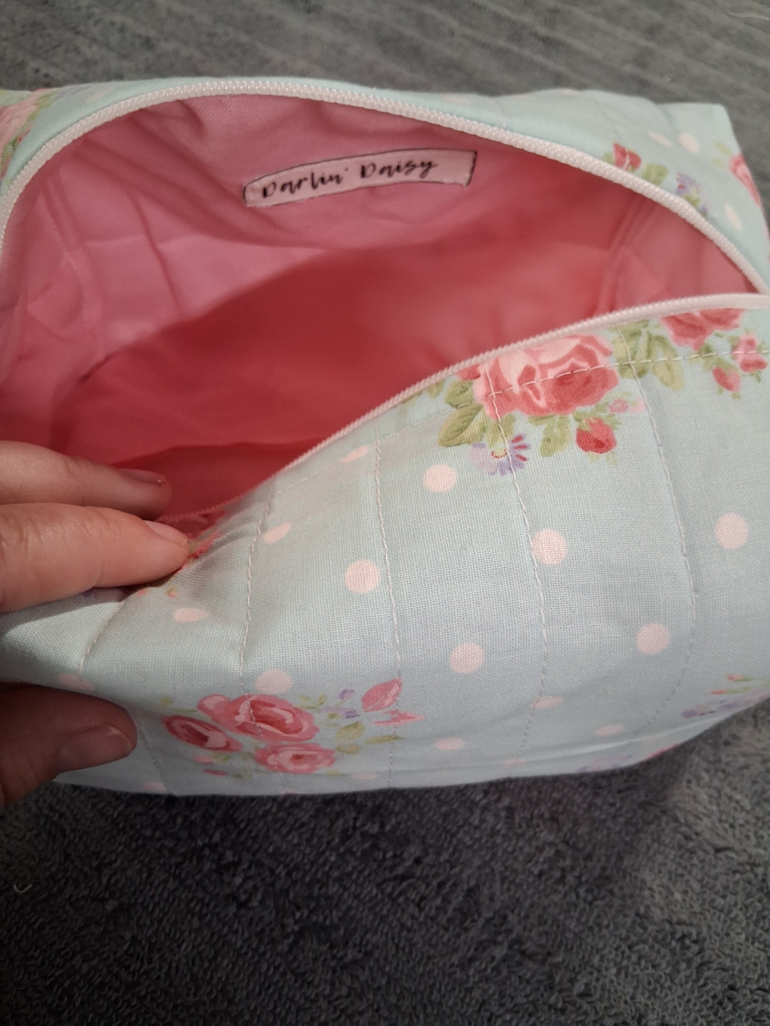The Peony / Pink Cosmetic Bag / Medium Make-up Bag